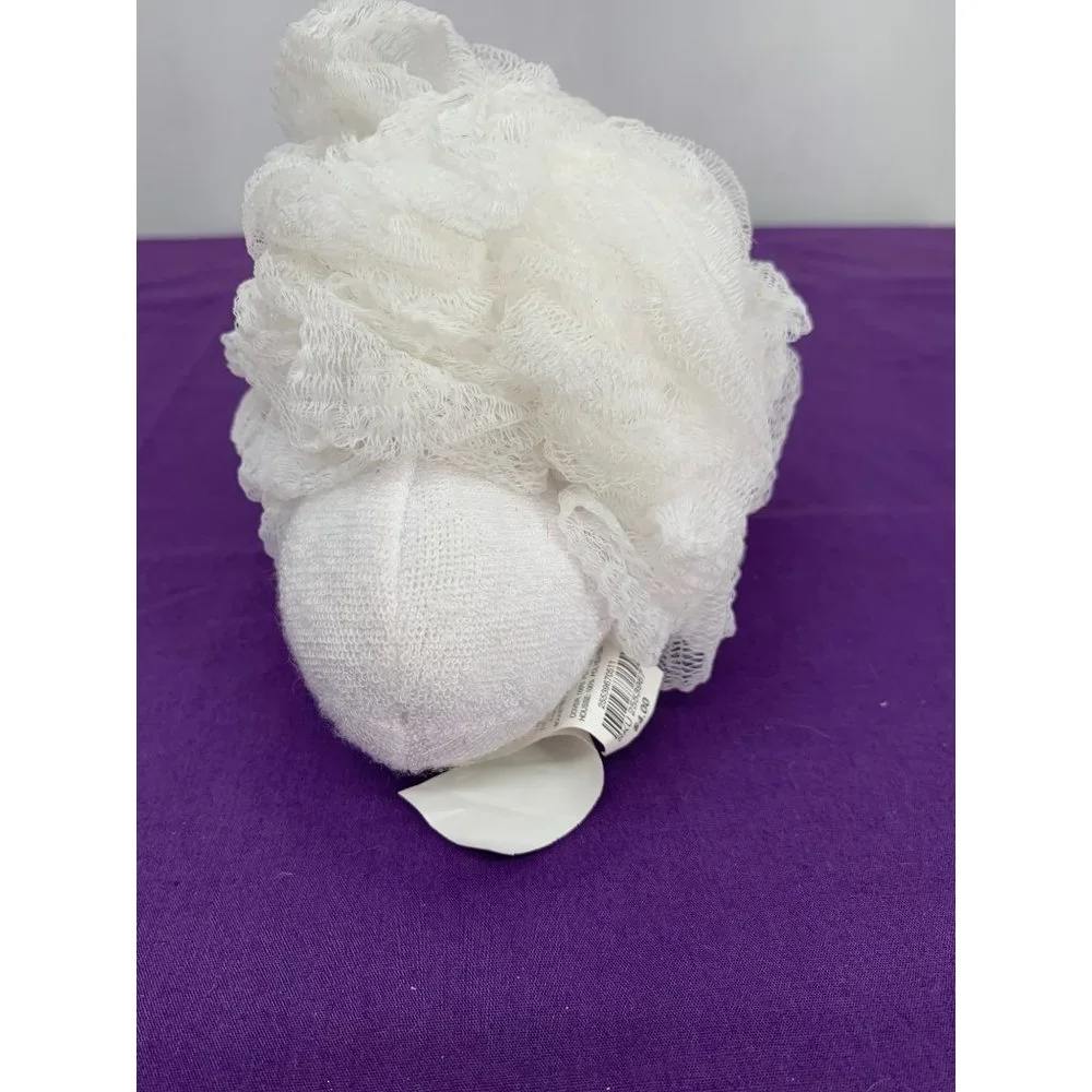 Pier One Imports 8 inch Bath Scrubbing Terry Cloth Snowman green hat pink scarf